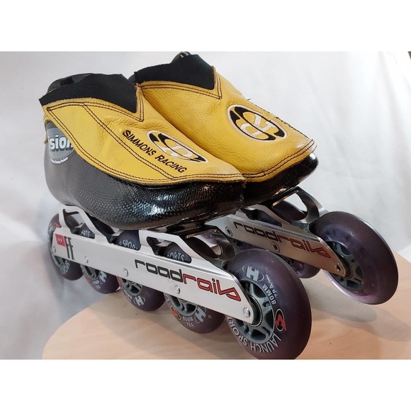 Simmons Racing Action Carbon 5 Wheel Speed Skates w/Bag size 8 - Picture 6 of 12